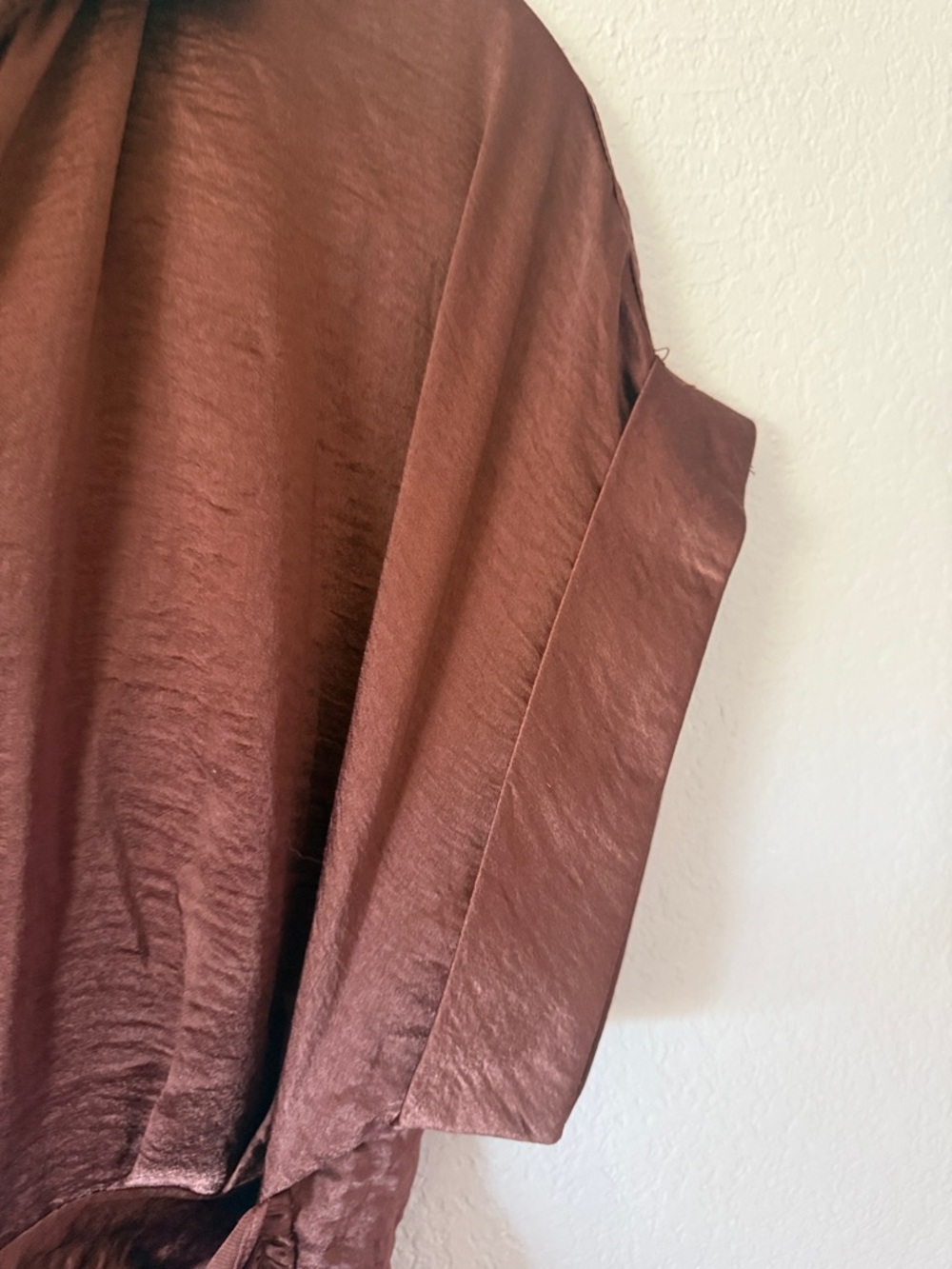 Steve Madden Rust-Brown Midi Shirt Dress with Tie Waist - Picture 6 of 7